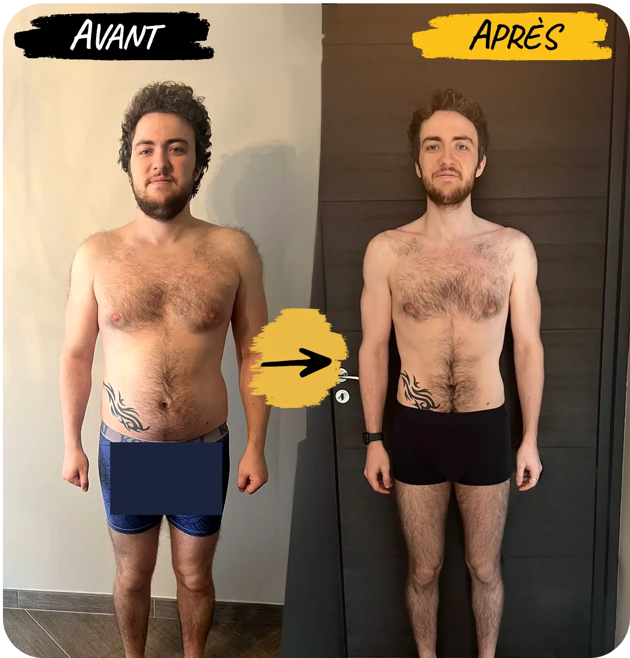 Transformation de Nicolas — avant / après